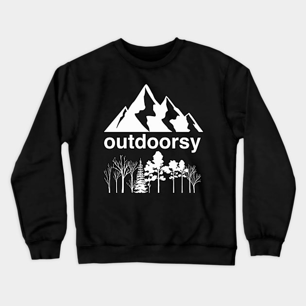 Outdoorsy Camping Hiking Mountains Crewneck Sweatshirt by livania